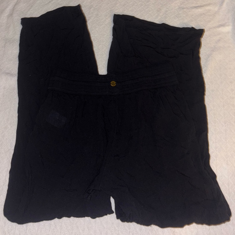 Prana Black Wide-Leg Yoga Pants
